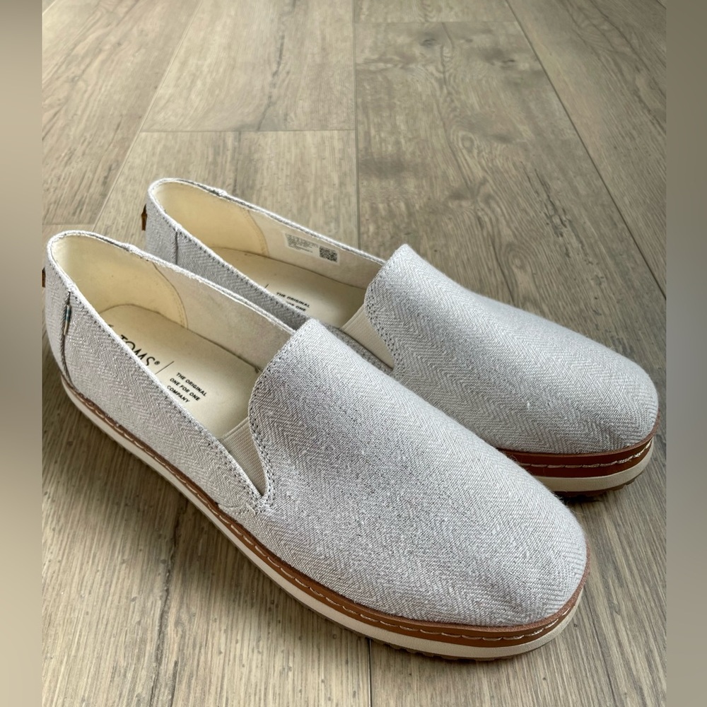 TOMS women’s shoes, size 10, white